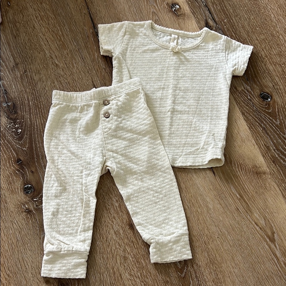 Cream Textured Baby Outfit Set